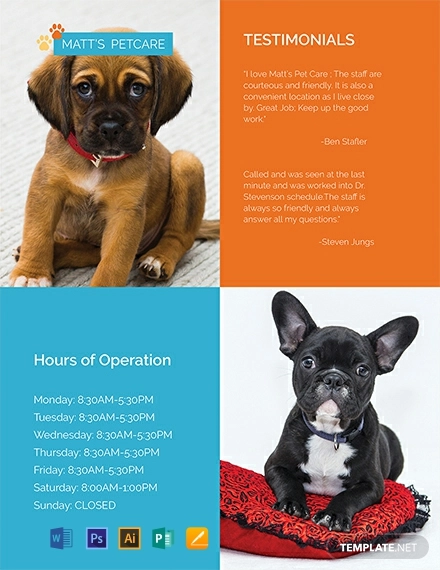 free pet care flyer template 440x570