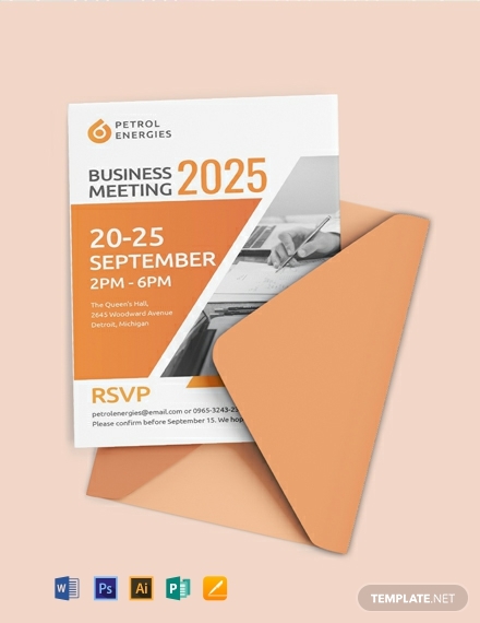 free professional business meeting invitation template 440x570