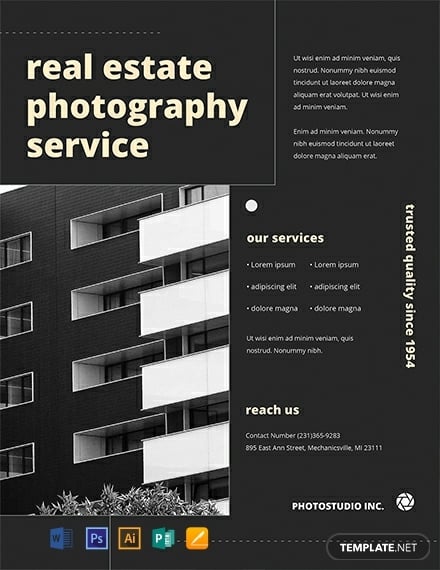 free real estate photography flyer template 440x570