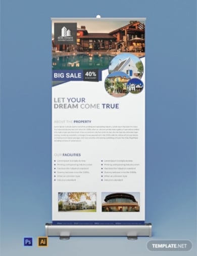 free real estate roll up banner template