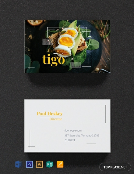 free restaurant business card template