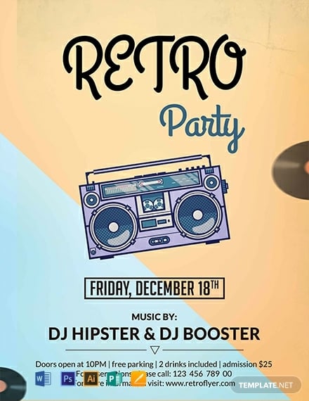 free-retro-grunge-party-flyer-template