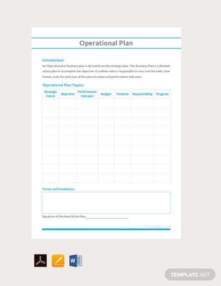 free sample operational plan template 440x570