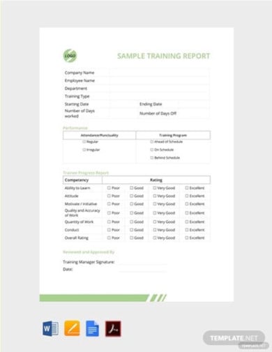 free-sample-training-report-template