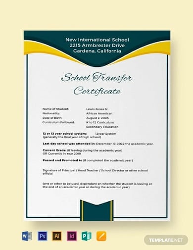 free-school-transfer-certificate-template