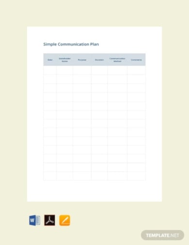 free simple communication plan template