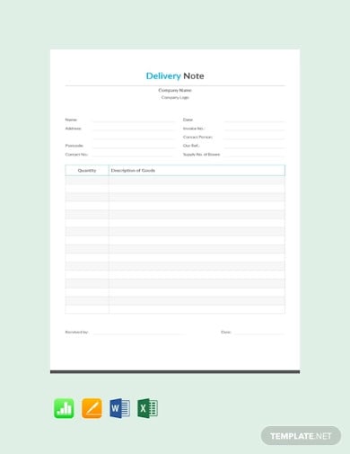 free simple delivery note template