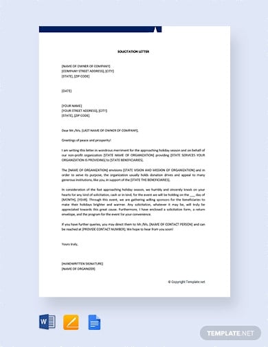 9+ Solicitation Letter Templates in PDF | Google Docs | Word | Pages
