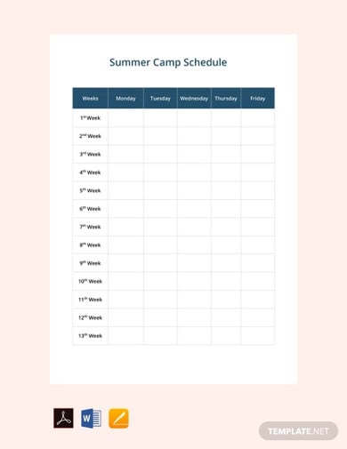 12 Summer Schedule Templates In Google Docs Word Pages Pdf Xls Free Premium Templates