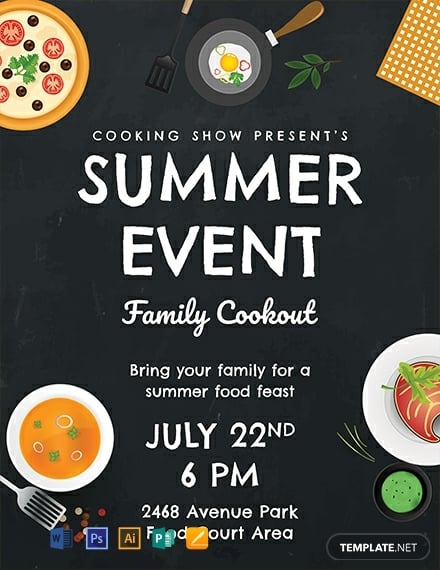 free summer food event flyer template 440x570