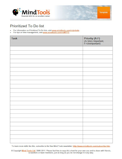 free-task-checklist-template