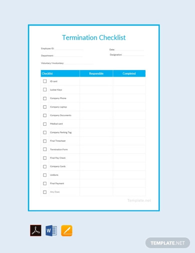 free termination checklist template