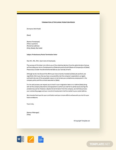 15 Work Termination Letter Free Samples Examples Formats Download