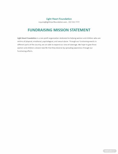 fundraising mission statement template