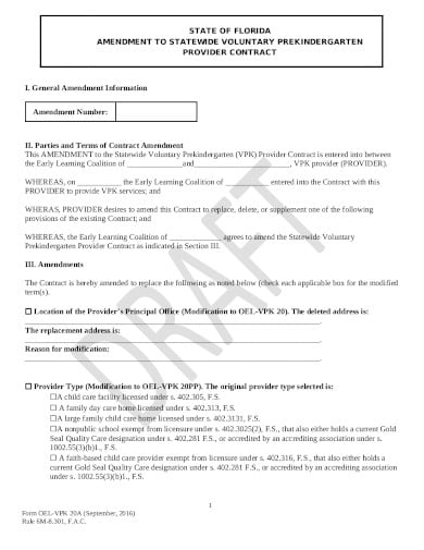 general amendment to contract template1