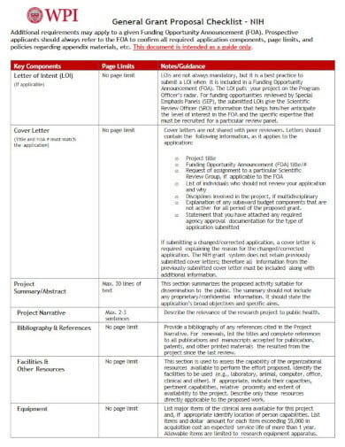 general-grant-proposal-checklist-template