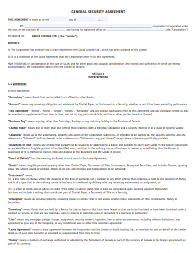 general security agreement template in pdf