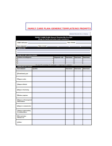 generic care plan template