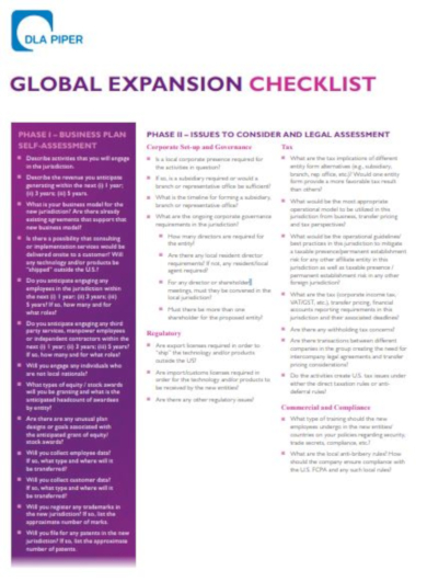 global expansion checklist template