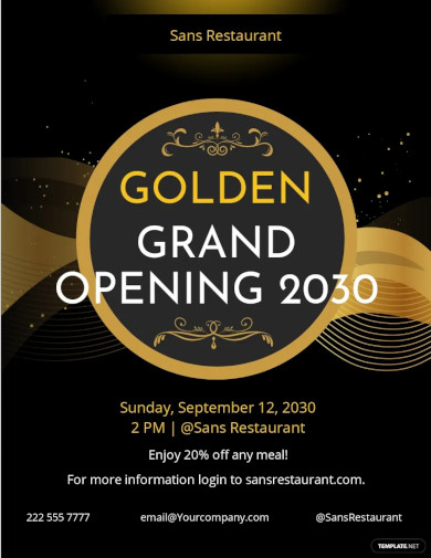 golden grand opening flyer template