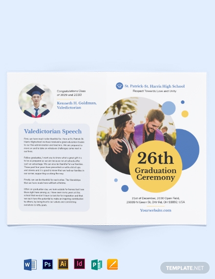 graduation ceremony bi fold brochure