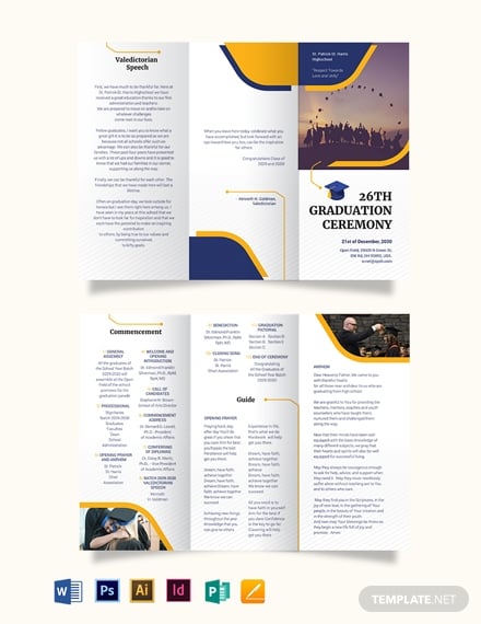 graduation tri fold brochure