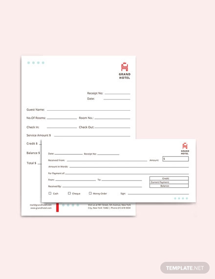 20 Hotel Receipt Templates Pdf Doc Excel Free