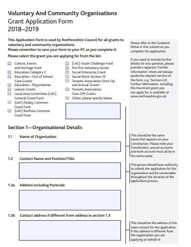 FREE 9  Grant Form Templates in PDF