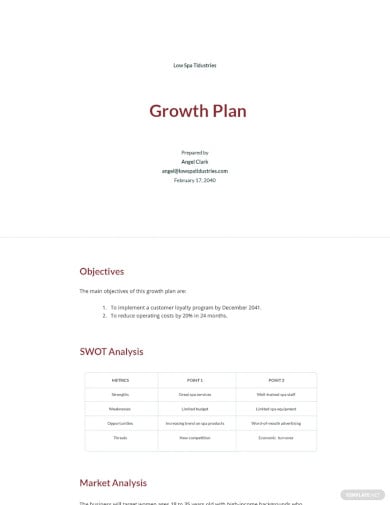 growth plan template