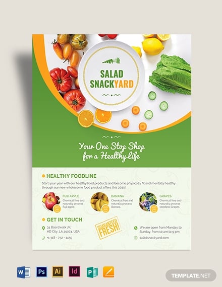 healthy food diet flyer template