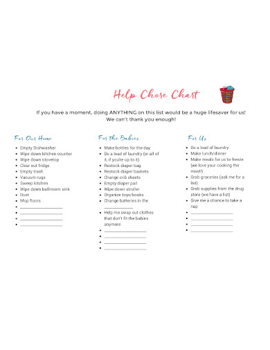 help chore chart template
