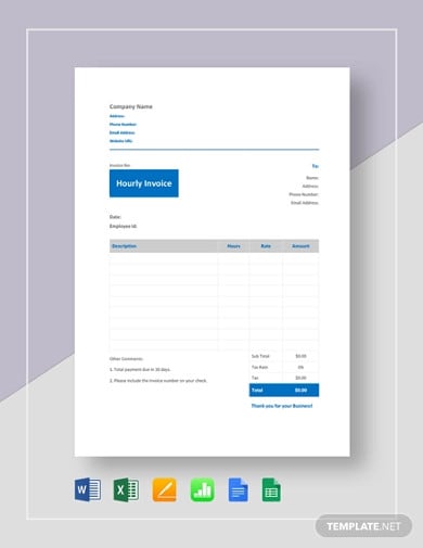 Download Hourly Invoice Template Pictures