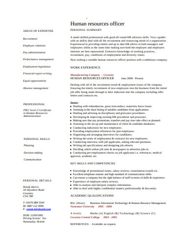 human-resources-officer-resume-template