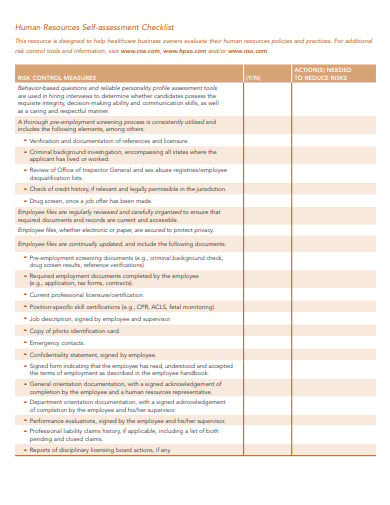 human-resources-self-assessment-checklist
