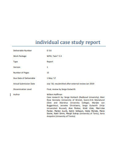 indiviual case study report example