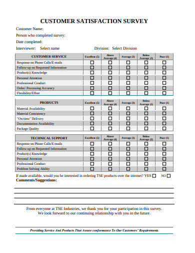 14+ Customer Satisfaction Questionnaire Templates in PDF | DOC