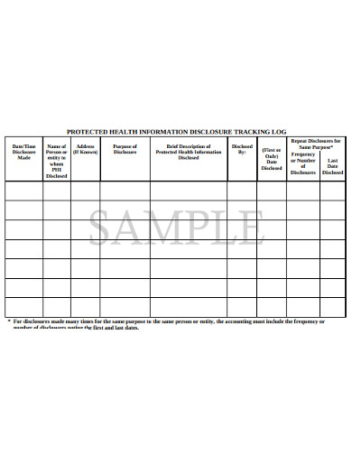 information disclosure tracking log