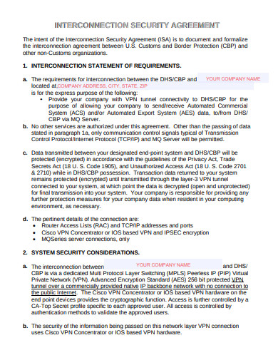 interconnection security agreement template