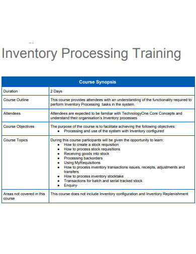 Inventory processing job description