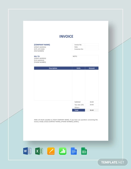 invoice template for microsoft office 2003