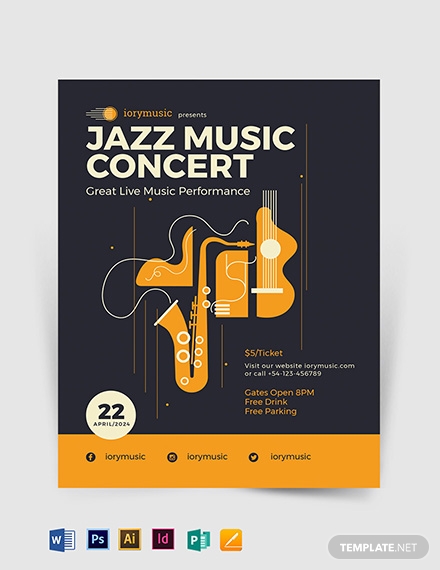 jazz concert flyer template