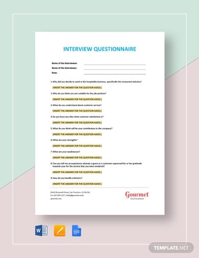 job-interview-questionnaire-template