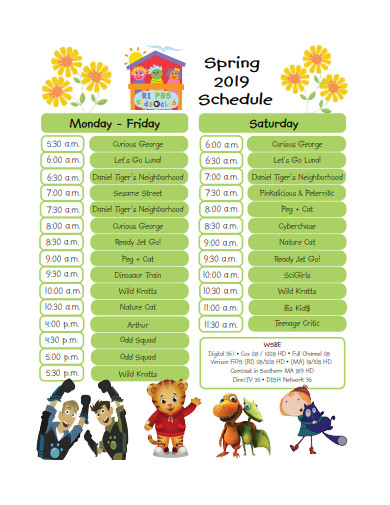 kids schedule example
