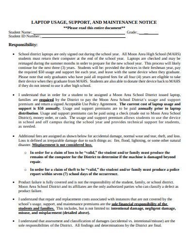 laptop maintenance notice template