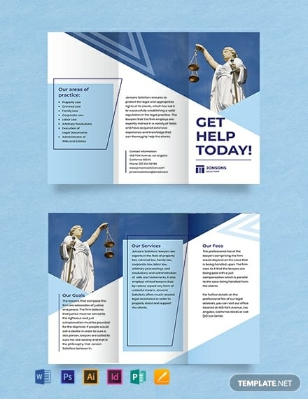 law firm trifold brochure template 440x570