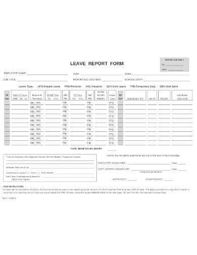 leave-report-form-template