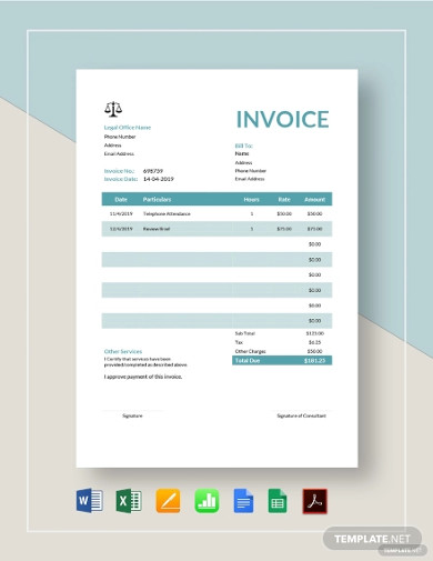 legal consulting invoice template