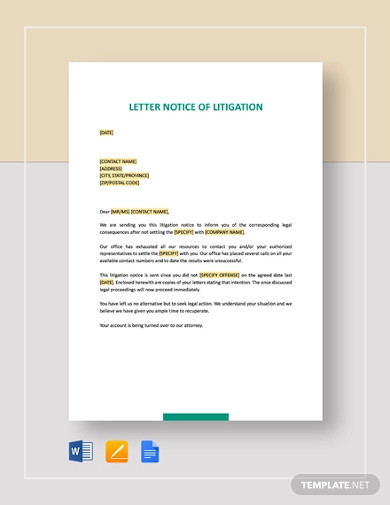 17 Notice Letter Templates Google Docs Word Pages PDF