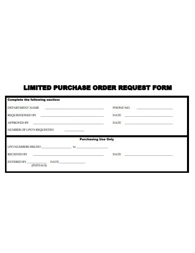 limited purchase order request form