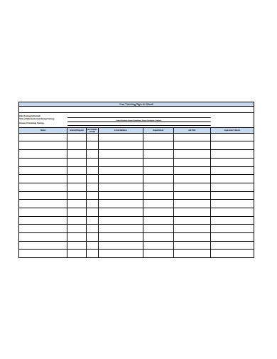 10+ Training Sign In Sheet Templates in Google Sheets | PDF | Word | Pages